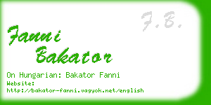 fanni bakator business card